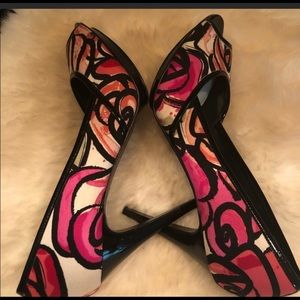 Nine West 🌹 Floral Fabric Shoe Heels “Urdivineo”